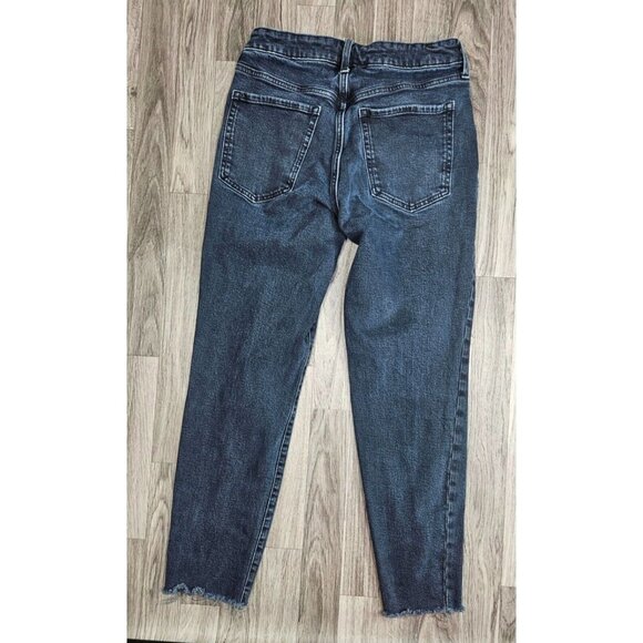 (3/$35) Old Navy Button Fly High Rise Straight Distressed Black Grey Jeans - Picture 2 of 11